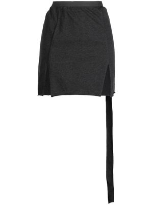 Rick Owens DRKSHDW slit-detail cotton miniskirt - Grey