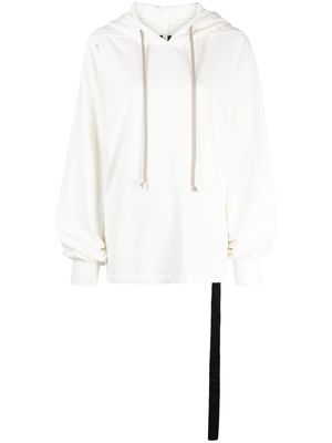 Rick Owens DRKSHDW slit-sleeved cotton hoodie - White