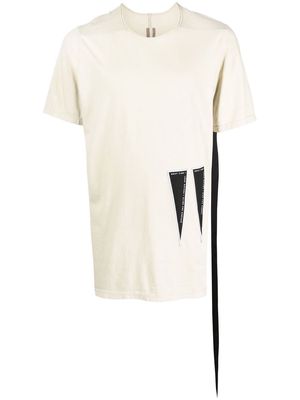 Rick Owens DRKSHDW slogan-patch short-sleeve T-shirt - Neutrals