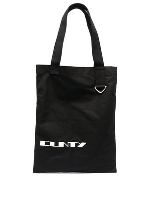 Rick Owens DRKSHDW slogan-print cotton tote bag - Black