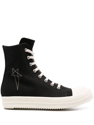 Rick Owens DRKSHDW star-embroidered zipped sneakers - Black