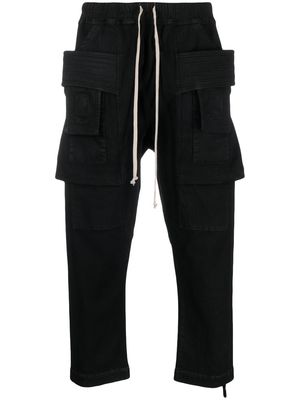 Rick Owens DRKSHDW Strobe Creatch cropped cargo jersey trousers - Black