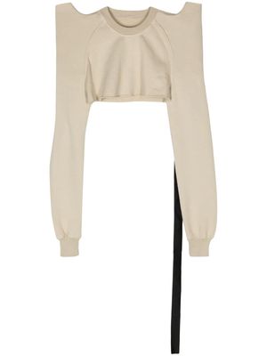 Rick Owens DRKSHDW structured-shoulders cropped sweatshirt - Neutrals