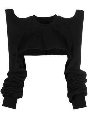 Rick Owens DRKSHDW Tec jersey cropped sweatshirt - Black