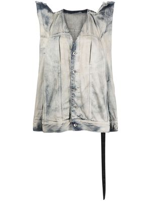 Rick Owens DRKSHDW Tec Worker 3D-detail denim jacket - Blue