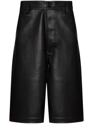 Rick Owens DRKSHDW wide leg faux leather shorts - Black