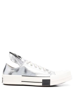 Rick Owens DRKSHDW x Converse lacquered low-top sneakers - Silver