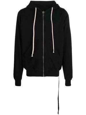 Rick Owens DRKSHDW zip-up drawstring hoodie - Black