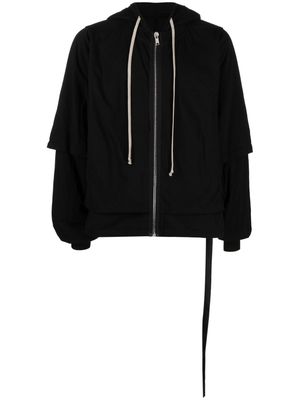 Rick Owens DRKSHDW zipped double-layer cotton hoodie - Black