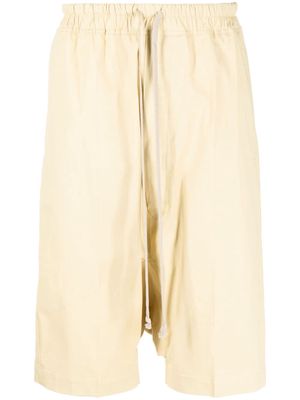 Rick Owens drop-crotch cotton shorts - Yellow