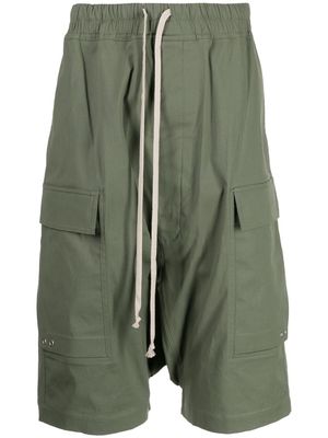 Rick Owens drop-crotch detail shorts - Green