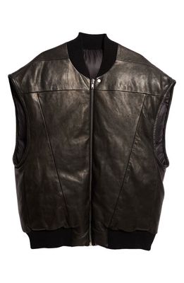 Rick Owens Duvet Oversize Lambskin Leather Vest in Black