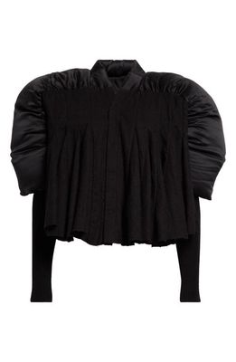 Rick Owens Duvetessa Mixed Media Crop Jacket in Black