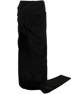 Rick Owens Edfu gathered-detail maxi skirt - Black