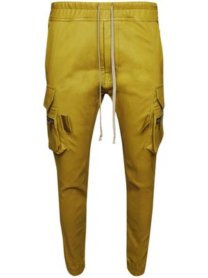 Rick Owens elasticated-waist tapered leather trousers - Yellow