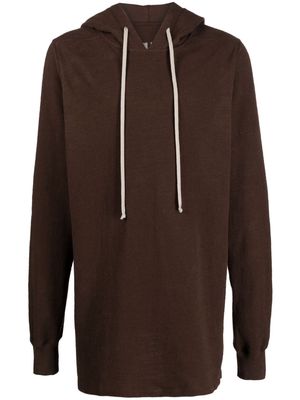 Rick Owens extra-long sleeve cotton hoodie - Brown