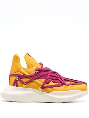 Rick Owens faux-lace two-tone sneakers - Yellow