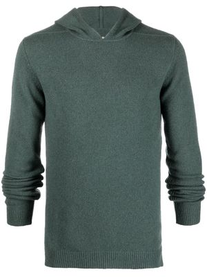 Rick Owens fine-knit hooded jumper - Green