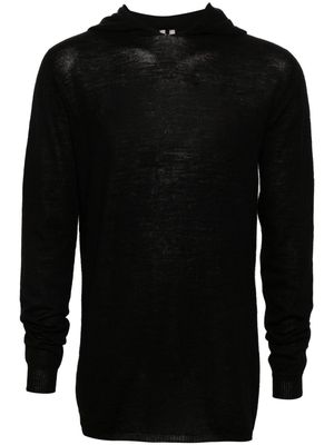 Rick Owens fine-knit virgin wool hoodie - Black