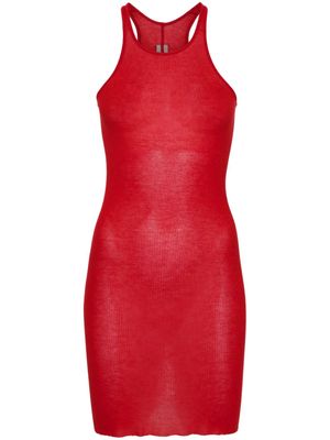 Rick Owens fine-ribbed sleeveless minidress - Red