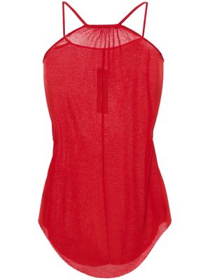 Rick Owens fine-ribbed tank top - Red
