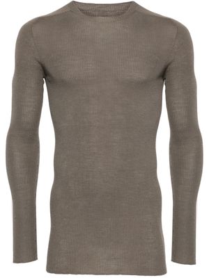 Rick Owens fine-ribbed virgin wool jumper - Grey