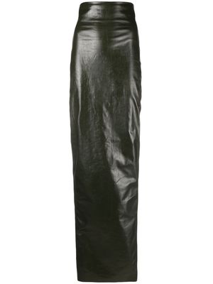Rick Owens fitted-waist cotton blend maxi skirt - Green