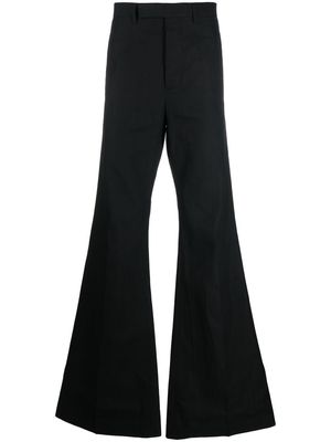 Rick Owens flared cotton-blend trousers - Black