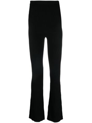 Rick Owens flared ribbed trousers - Black