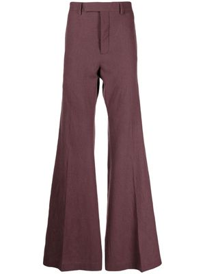 Rick Owens flared wool trousers - Purple