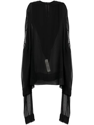 Rick Owens Flyproof hooded silk dress - Black
