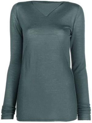 Rick Owens foldover-neck virgin wool jumper - Green