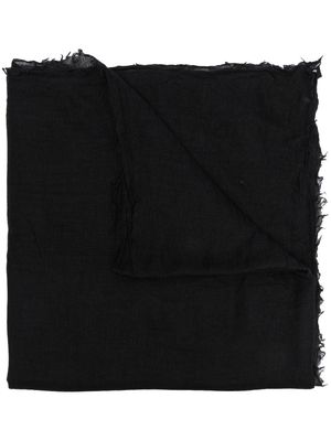 Rick Owens frayed cashmere-silk scarf - Black