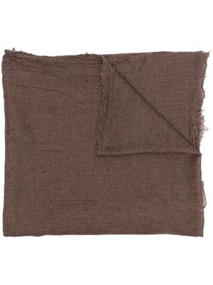 Rick Owens frayed cashmere-silk scarf - Brown