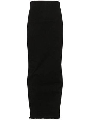 Rick Owens frayed-detail skirt - Black