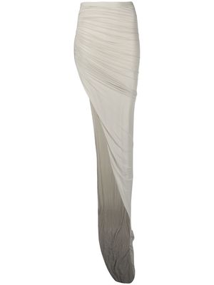 Rick Owens front-slit ruched maxi skirt - Grey