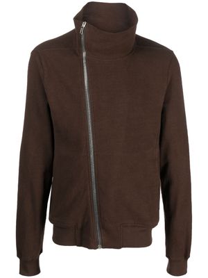 Rick Owens funnel-neck organic cotton jacket - Brown