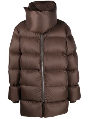Rick Owens funnel-neck padded coat - Brown