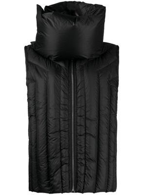 Rick Owens funnel-neck quilted down gilet - Black