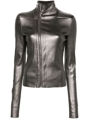 Rick Owens Gary metallic-leather jacket - Silver