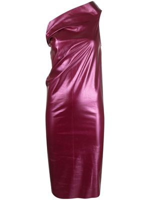 Rick Owens gathered one-shoulder dress - Pink