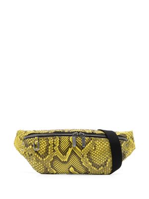 Rick Owens Geo python-effect belt bag - Yellow