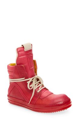 Rick Owens Geobasket High Top Sneaker in Hot Pink/Fuchsia Clear