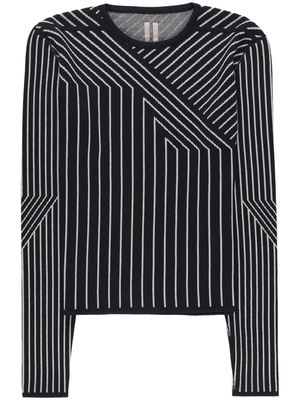 Rick Owens geometric-pattern cropped wool sweatshirt - BLACK