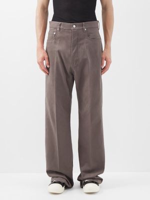 Rick Owens - Geth Cotton-flannel Straight-leg Jeans - Mens - Grey