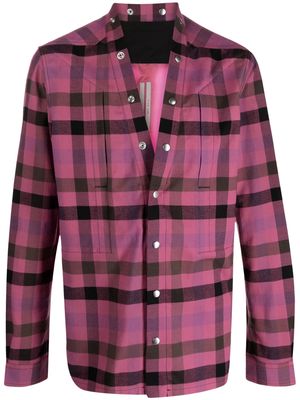 Rick Owens gingham-check long-sleeve shirt - Pink