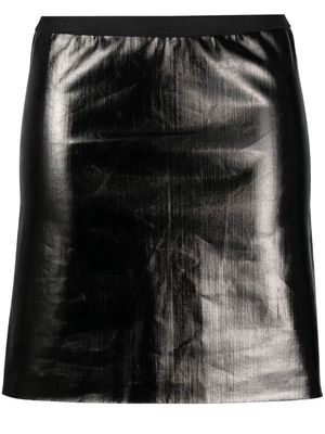 Rick Owens glossy-finish short skirt - Black