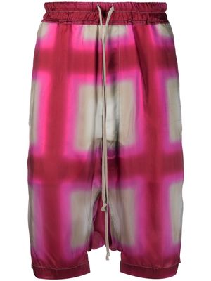 Rick Owens gradient plaid-print shorts - Pink