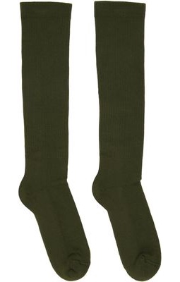 Rick Owens Green Mid-Calf Socks