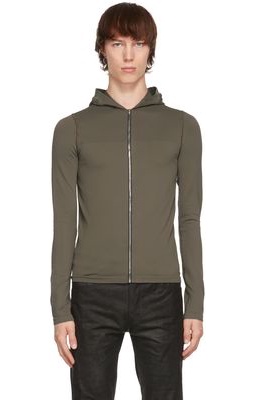 Rick Owens Grey Stretch Jersey Hoodie